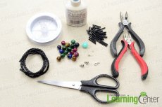 Supplies needed for making the tiger eye pendant necklace